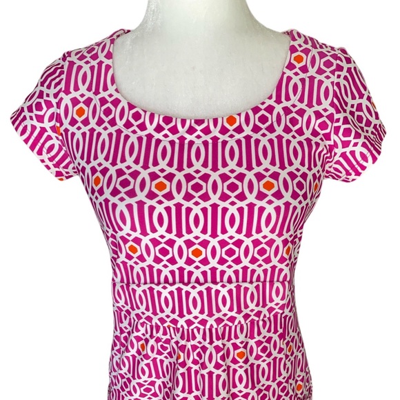 Jude Connally Patty Pink White Orange Geometric Mini Slip Dress - S - Picture 2 of 10